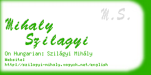 mihaly szilagyi business card